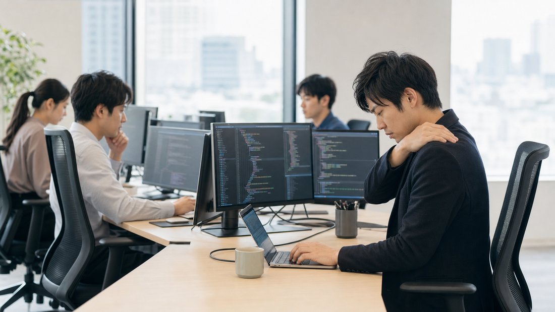 複数モニターに向かうエンジニアのイメージ