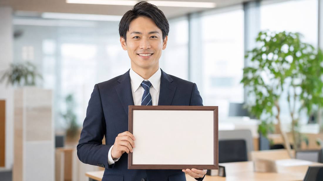 表彰・認定をイメージするビジネスシーン
